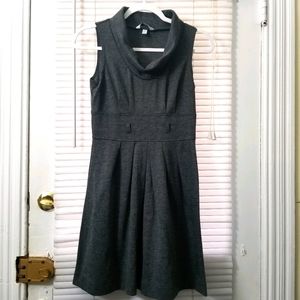 Dark Gray Cowl Neck Sleeveless Dress